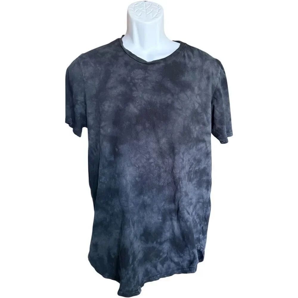 Mens Pacsun Longer Fit Black & Gray Dye Dip Tie Dye Tee Shirt - Sz M